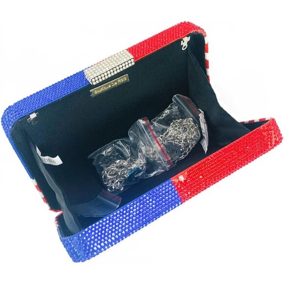 Dazzling American Flag Rhinestone Clutch Purse - Perfect for Parties & Events - Picture 6 of 9